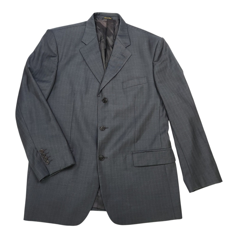 Principe Guabello Blazer 44R Grey Virgin Wool  Pinstripe Italian Suit Jacket